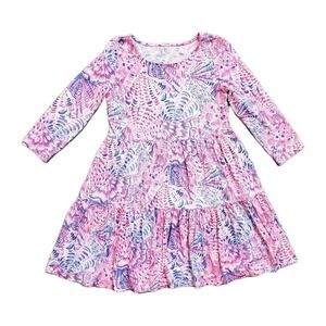 Lilly Pulitzer Women's Size Small 3/4 Sleeve Dress Pink Purple Geanna Raz Berry